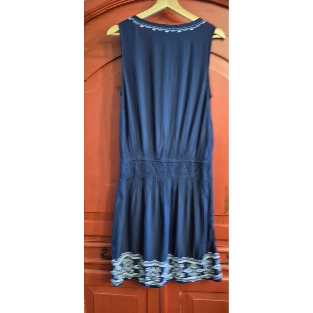 J. Jill Navy Blue Sleeveless Dress with White Embroidery - Picture 5 of 5
